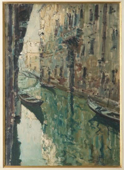 Venetian Canal (oljemaleri) av Giovanni Forghieri
