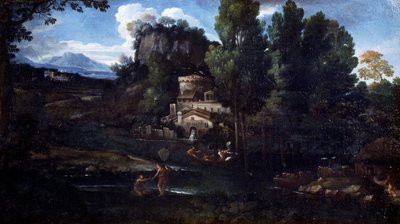 Village (olje på lerret) av Giovanni Francesco Grimaldi