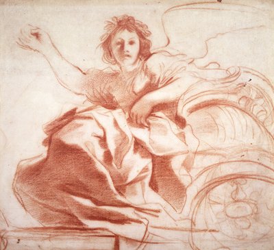 Aurora, ca. 1620 (rødt kritt på papir) av Giovanni Francesco Barbieri
