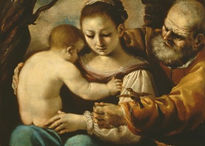 Hellige familie av Giovanni Francesco Barbieri