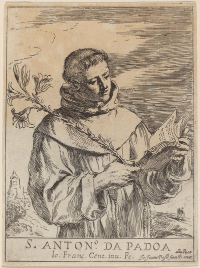 Den hellige Antonius av Padua av Giovanni Francesco Barbieri, called Guercino