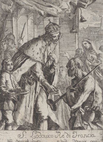 Saint Louis gir almisser til de fattige, 1735. av Giovanni Francesco Braccioli