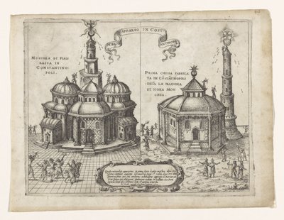 Christian Miracle skjedde i Konstantinopel Miracolo apparso i Costantinopolis (tittel på objekt) av Giovanni Francesco Camocio