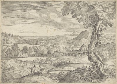 Landskap med murverk av Giovanni Francesco Grimaldi