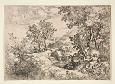 Maria Magdalena i et landskap av Giovanni Francesco Grimaldi