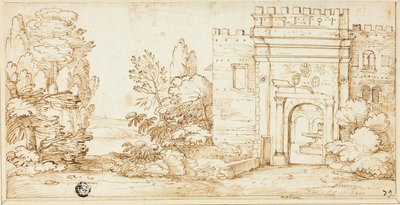Utsikt over La Magliana av Giovanni Francesco Grimaldi