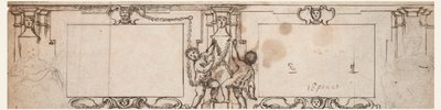 Prosjekt for utskåret panel av Giovanni Francesco Romanelli