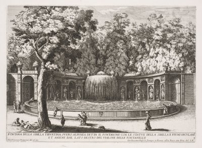 The Fountains of Rome, Bok IV, plate 7: Fontenen av Tiburtine Sibyl (Fontana della Sibilla Tiburtina) av Giovanni Francesco Venturini