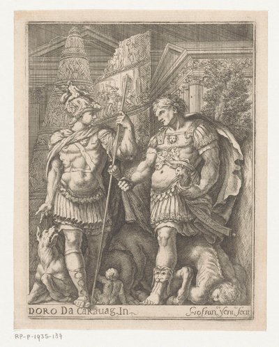 To soldater i en by av Giovanni Francesco Venturini