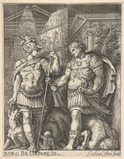 To romerske soldater, 1600-tallet. av Giovanni Francesco Venturini