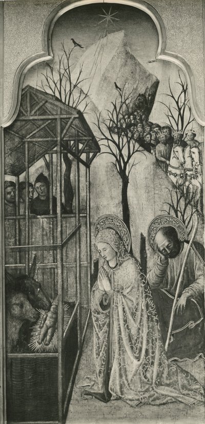 Cycle of the Life of the Virgin, Nativity, ca. 1445 (olje på poppelpanel) av Giovanni Francesco da Rimini
