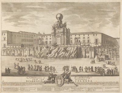 Janus-tempelet, for "Chinea"-festivalen av Giovanni Girolamo Frezza after Alessandro Specchi