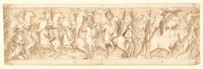 Angrep på tyskerne (LXIII); høvdingene deres blir tatt til fange (delvis restaurert på kolonnen; LXIV) av Giovanni Guerra
