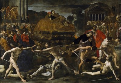 Begravelse av en romersk keiser Kremasjonsseremoni av Giovanni Lanfranco