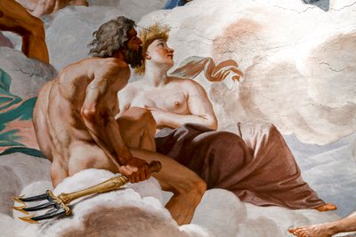 Neptun og Ceres. Detalj av "The Council of the Gods" 1624-1625. freske av Giovanni Lanfranco