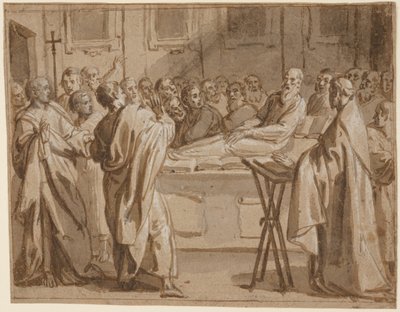 Begravelsen til Raymond Diocrès: en episode fra historien om St Bruno av Giovanni Lanfranco