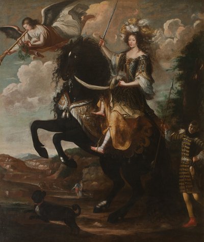 Rytterportrett av Marie Jeanne Baptiste 1644-1724, hertuginne av Savoy, ca. 1670. av Giovanni Luigi Buffi