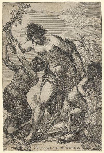 Venus pisker amor med roser, tidlig på 1600-tallet., tidlig på 1600-tallet. av Giovanni Luigi Valesio