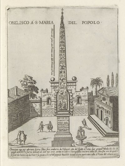 Den egyptiske obelisken til Ramses II på Piazza del Popolo i Roma Obelisco a S. Maria del Popolo (tittel på objekt) Moderne og gamle monumenter og bygninger i Roma (serietittel) Ornamenti di fabriche antichi et moderni dell
