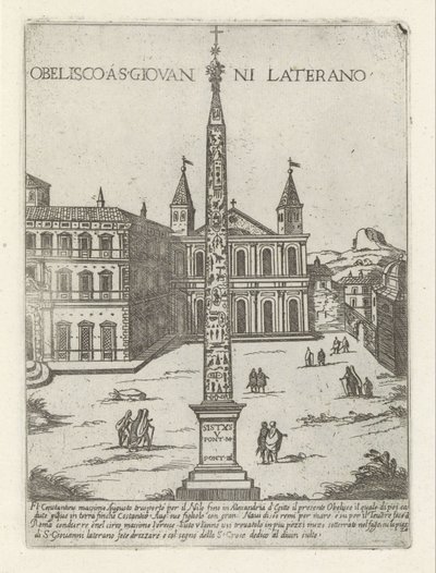 Lateran-obelisk bak St. John Lateran i Roma Obelisco a S. Giovanni Laterano (tittel på objekt) Moderne og gamle monumenter og bygninger i Roma (serietittel) Ornamenti di fabriche antichi et moderni dell