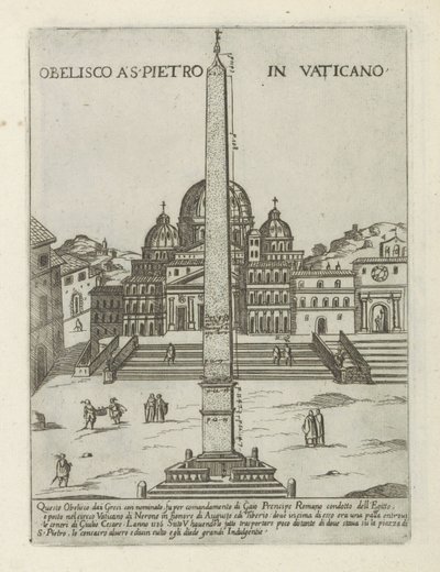 Vatikanets Obelisk Obelisco a S. Pietro in Vaticano (tittel på objekt) Moderne og gamle monumenter og bygninger i Roma (serietittel) Ornamenti di fabriche antichi et moderni dell