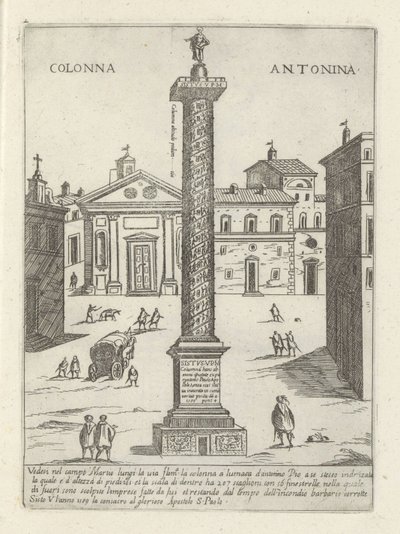 Kolonne av Marcus Aurelius i Roma Colonna a S. Antonio (tittel på objekt) Moderne og gamle monumenter og bygninger i Roma (serietittel) Ornamenti di fabriche antichi et moderni dell
