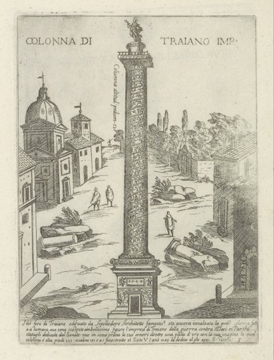 Trajans søyle i Roma Colonna di Traiano imp. (tittel på objekt) Moderne og gamle monumenter og bygninger i Roma (serietittel) Ornamenti di fabriche antichi et moderni dell