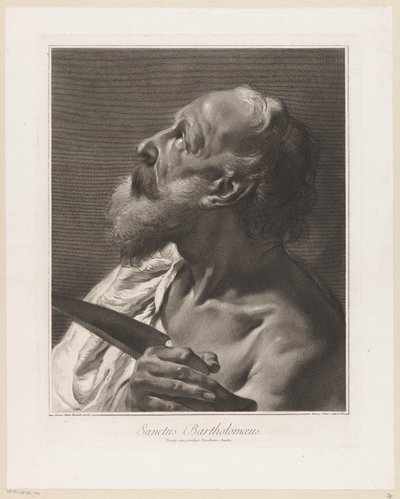 Apostelen Bartolomeus Saint Bartholomew (tittel på objekt) Apostler (serietittel) av Giovanni Marco Pitteri