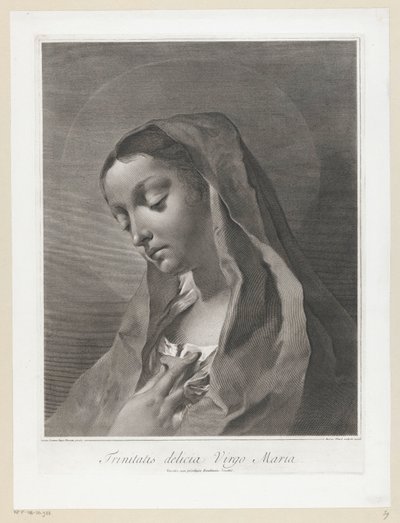 Maria Jomfru Maria av treenigheten (tittel på objekt) av Giovanni Marco Pitteri