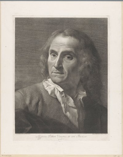 Portrett av trykkeri Giovanni Marco Pitteri Marcus Pitteri Blue Engraver in Air (tittel på objekt) av Giovanni Marco Pitteri