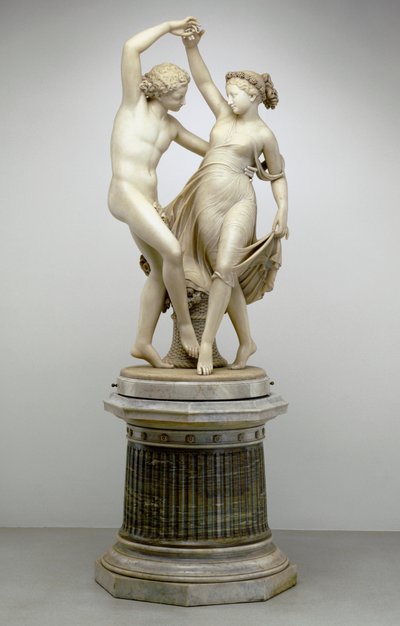 Zephyr Dancing with Flora, 1870 (marmor) av Giovanni Maria Benzoni