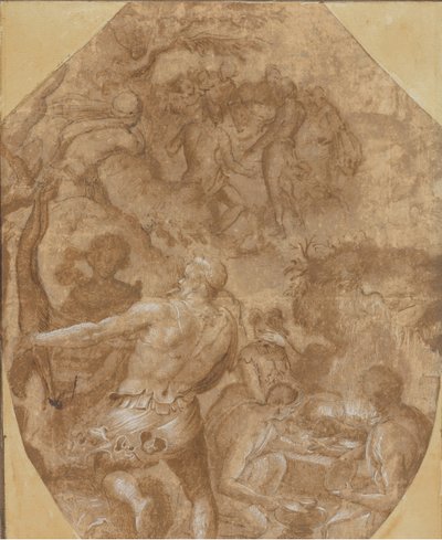 Oppdagelsen av glass, ca. 1570-72. av Giovanni Maria Butteri