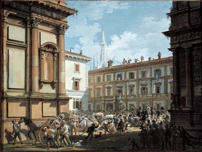 Milanesiske borgere plyndret Giuseppe Prinas hus på tidspunktet for Napoleon I
