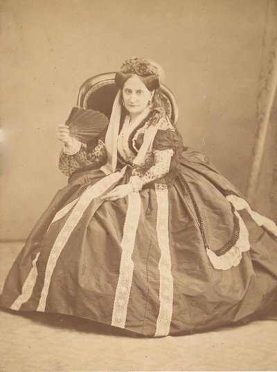 [La Comtesse sittende med vifte], 1860-tallet. av Giovanni Morotti