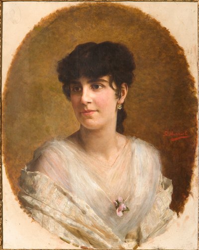 Face of a Girl (olje på lerret) av Giovanni Muzzioli