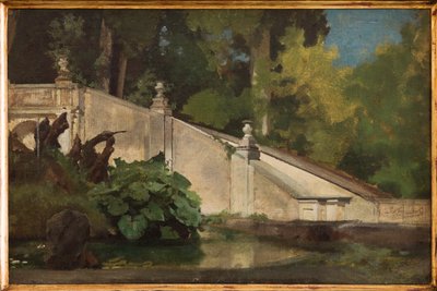 Trapp med tjern (olje på lerret) av Giovanni Muzzioli