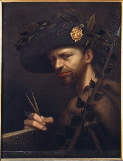 Selvportrett som abbed for Accademia della Valle di Blenio av Giovanni Paolo Lomazzo
