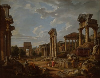 En Capriccio fra Forum Romanum av Giovanni Paolo Panini