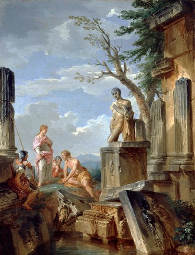 Ruiner med en sibyll og andre figurer, c1720 av Giovanni Paolo Panini