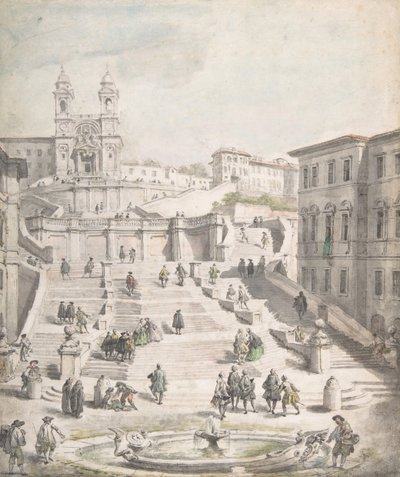 Trinn til Trinità dei Monti, ca. 1756-58. av Giovanni Paolo Panini