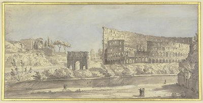 Colosseum og Konstantinbuen i Roma av Giovanni Paolo Pannini