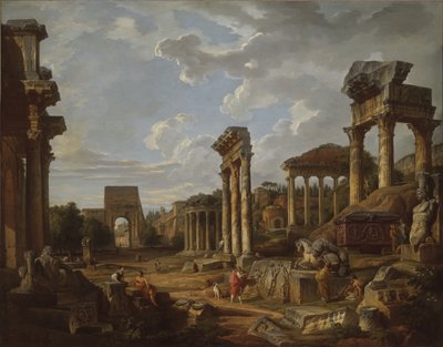 En Capriccio fra Forum Romanum, 1741 av Giovanni Paolo Pannini