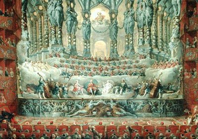 Konsert gitt av kardinal de La Rochefoucauld (1700-99) ved Argentina Theatre i Roma, i feiringen av ekteskapet til Louis the Dauphin (1729-65), sønn av Louis XV, til Marie-Josephe (1731-67) av S av Giovanni Paolo Pannini