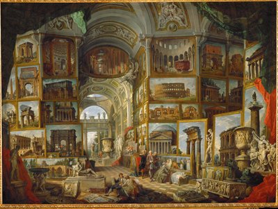 Galleri med utsikt over antikkens Roma, malt … av Giovanni Paolo Pannini or Panini