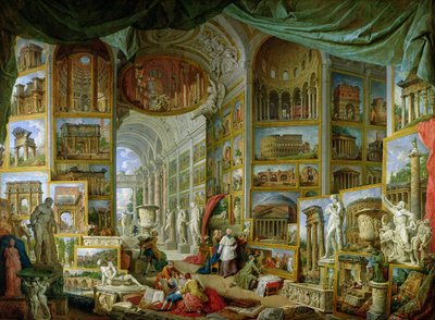 Galleri med utsikt over det gamle Roma av Giovanni Paolo Pannini