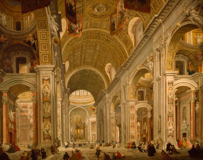 Interiør av Peterskirken av Giovanni Paolo Pannini