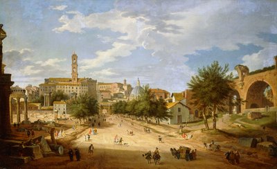 Forum Romanum og Campidoglio sett fra Konstantinbuen, 1751 av Giovanni Paolo Pannini