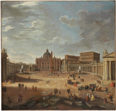 Utsikt over Petersplassen, Roma av Giovanni Paolo Pannini