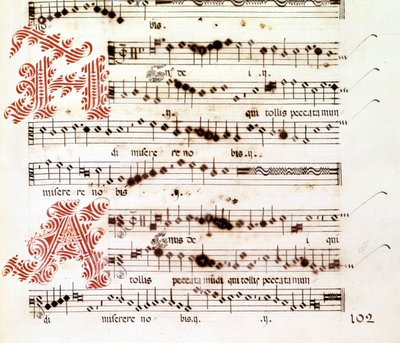 Agnus Dei fra "Mages of Mantua" av Giovanni Pierluigi da Palestrina (1525 - 1594), italiensk komponist. av Giovanni Pierluigi da (after) Palestrina