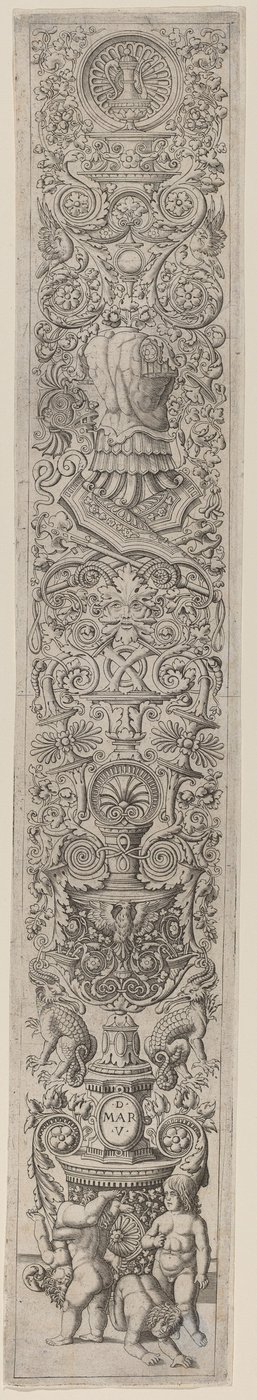 Ornamentpanel: Fire barn som leker av Giovanni Pietro Birago and Zoan Andrea